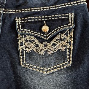 Girls jeans embellished pockets stitching Vanilla Star size 16